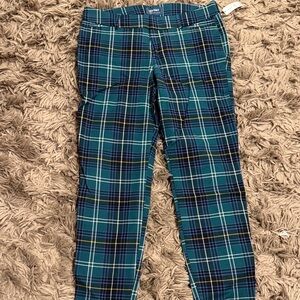 Old Navy Women's Blue Plaid Chinos